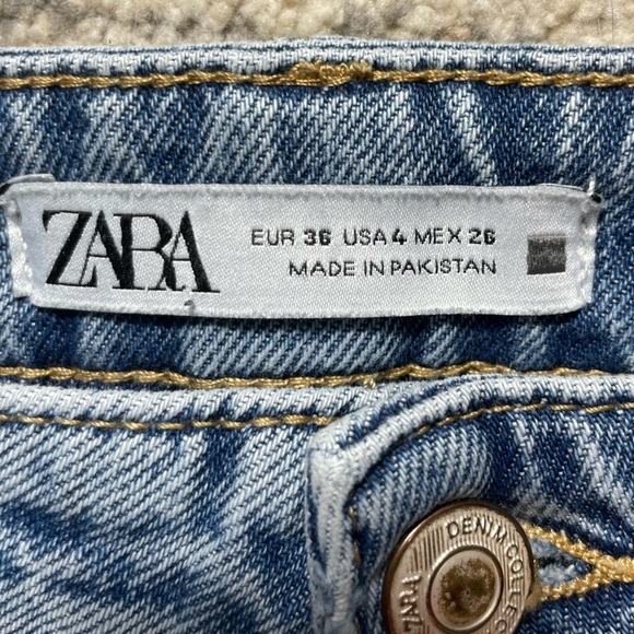 Zara Highrise Slim Fit Blue Ankle Length Cotton Jeans Size 4 - Picture 6 of 10